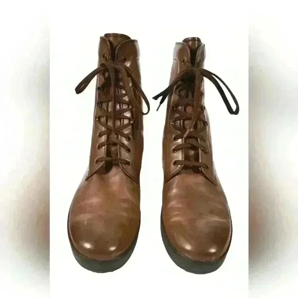 TOD'S  Brown Calfskin Leather Winter Ankle Hiking Gommino Boot 9.5US Italy - Picture 6 of 7